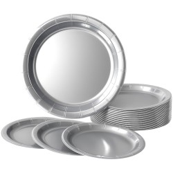 Talerzyki papierowe srebrne...