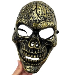Maska Halloween czaszka złota