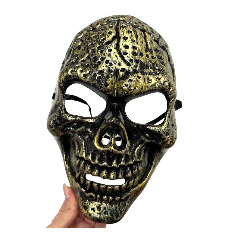 Maska Halloween czaszka złota