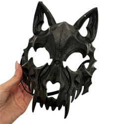 Maska wilkołak na Halloween czarna 20x17cm