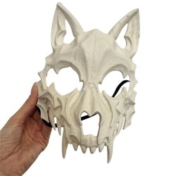 Maska wilkołak biała 20x16,5 cm na Halloween