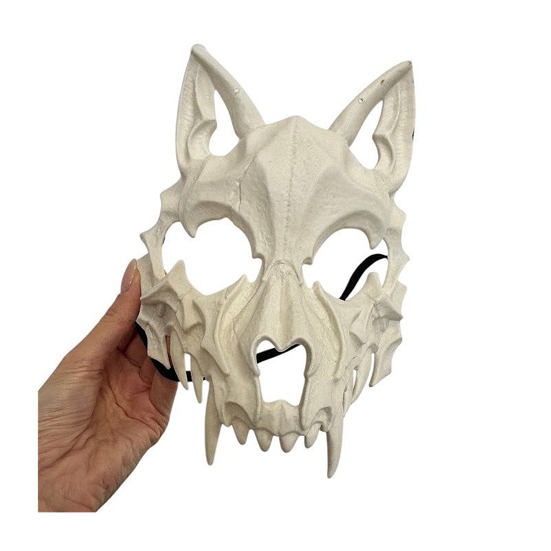 Maska wilkołak biała 20x16,5 cm na Halloween
