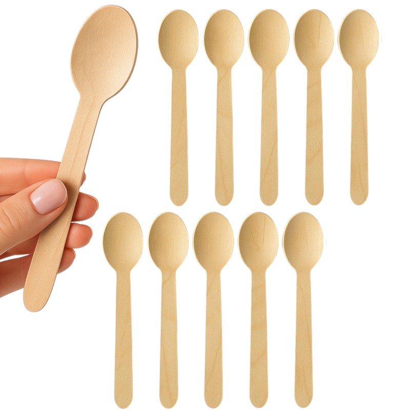 Łyżeczki drewniane 16cm zestaw 10 sztuk