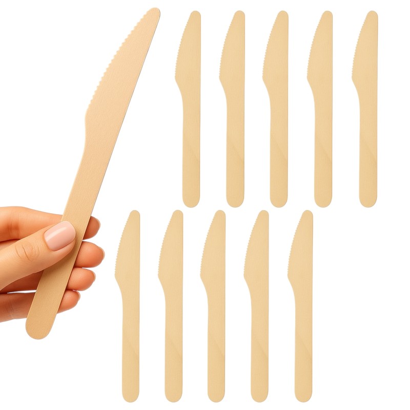 Noże drewniane 16cm zestaw 10 sztuk