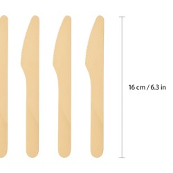Noże drewniane 16cm zestaw 10 sztuk