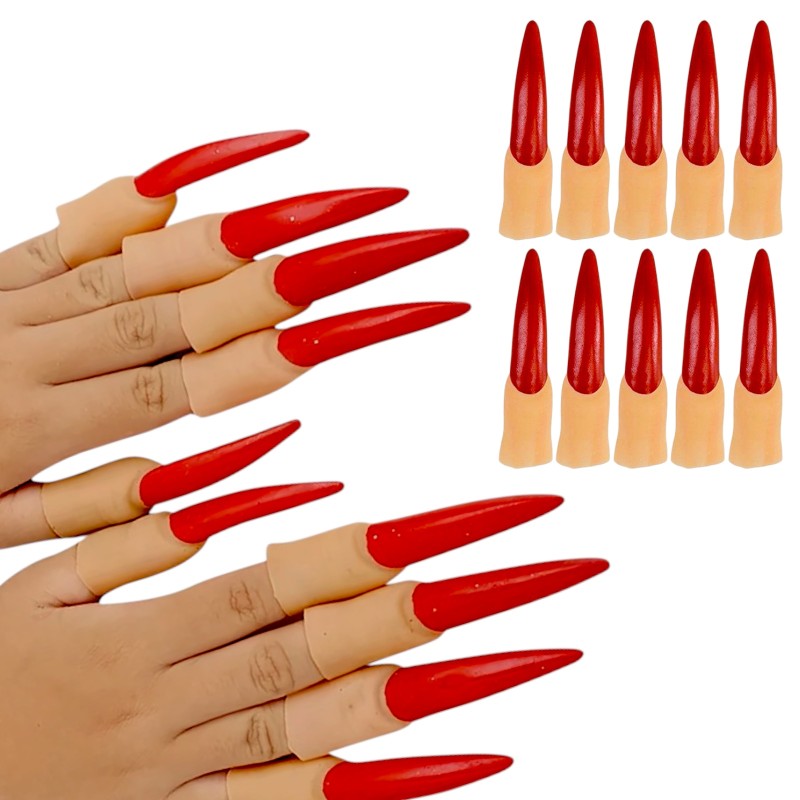 Pazury Halloween Czerwone Szpony Na Palce 10szt