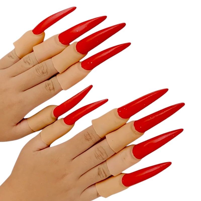 Pazury Halloween Czerwone Szpony Na Palce 10szt