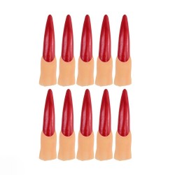 Pazury Halloween Czerwone Szpony Na Palce 10szt