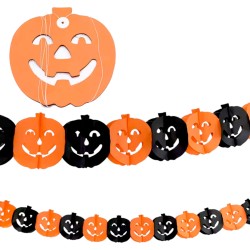 Girlanda papierowa Halloween Dynia 3m pomarańczowa