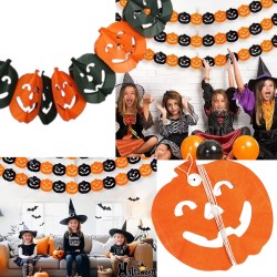 Girlanda papierowa Halloween Dynia 3m pomarańczowa