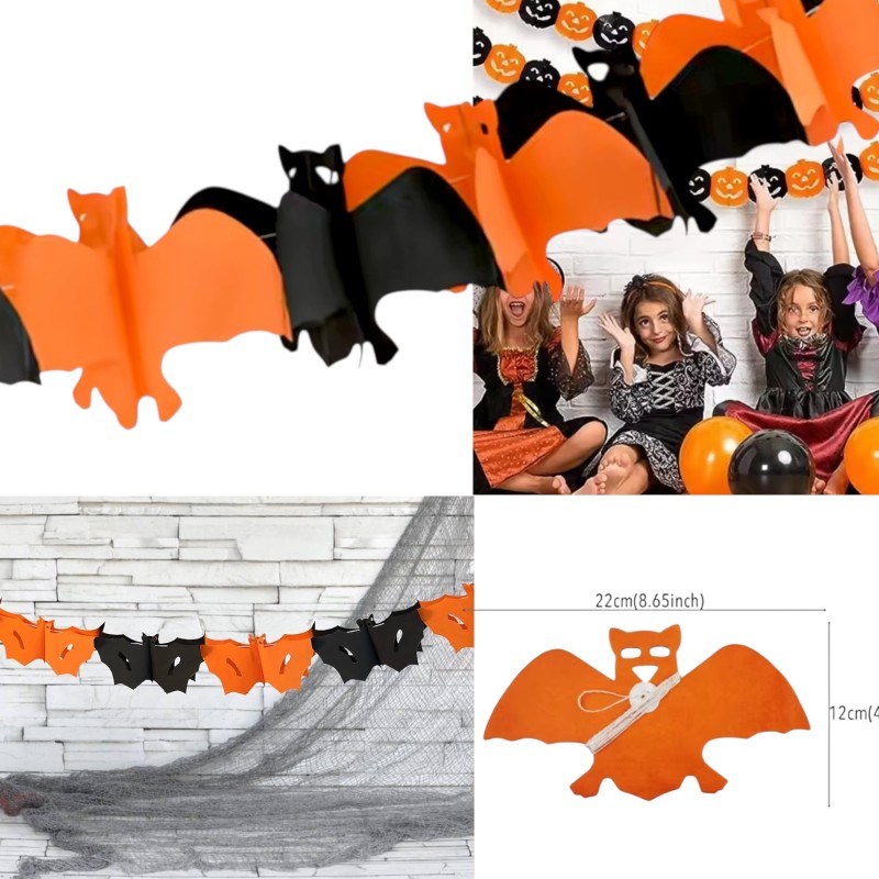 Girlanda papierowa Halloween Nietoperz 3m