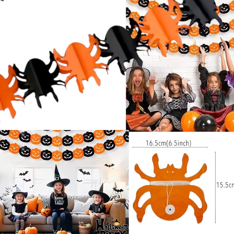 Baner sznur dekoracyjny Halloween 3D Pająk 3m