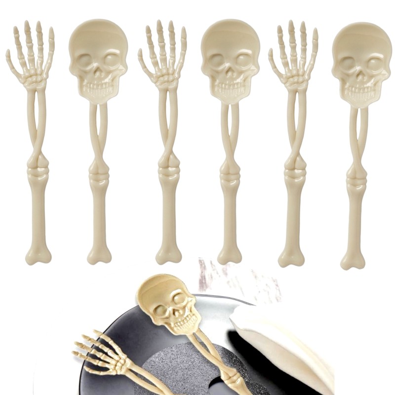 Sztućce Halloween Szkieletowe 6 szt.