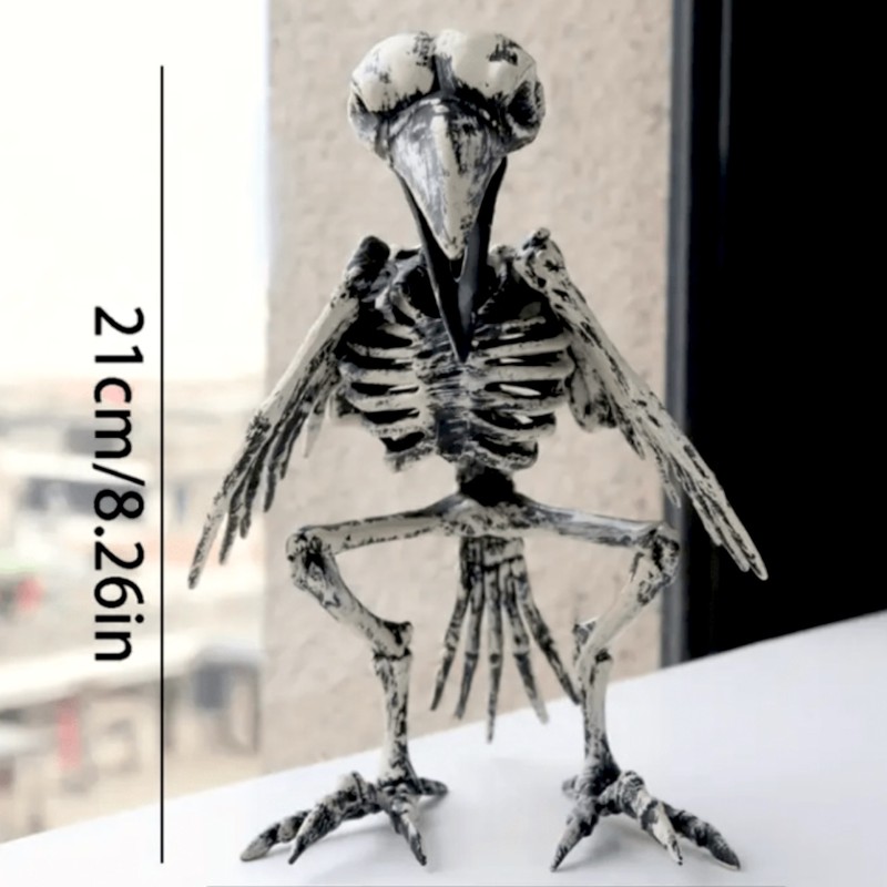 Dekoracja Halloween Szkielet Ptak 21 cm