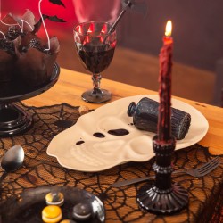 Talerz Czaszka Beżowy na Halloween