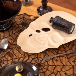 Talerz Czaszka Beżowy na Halloween
