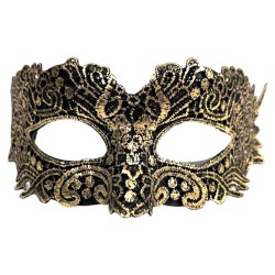 Maska Karnawałowa Wenecka Złoto-Czarna
