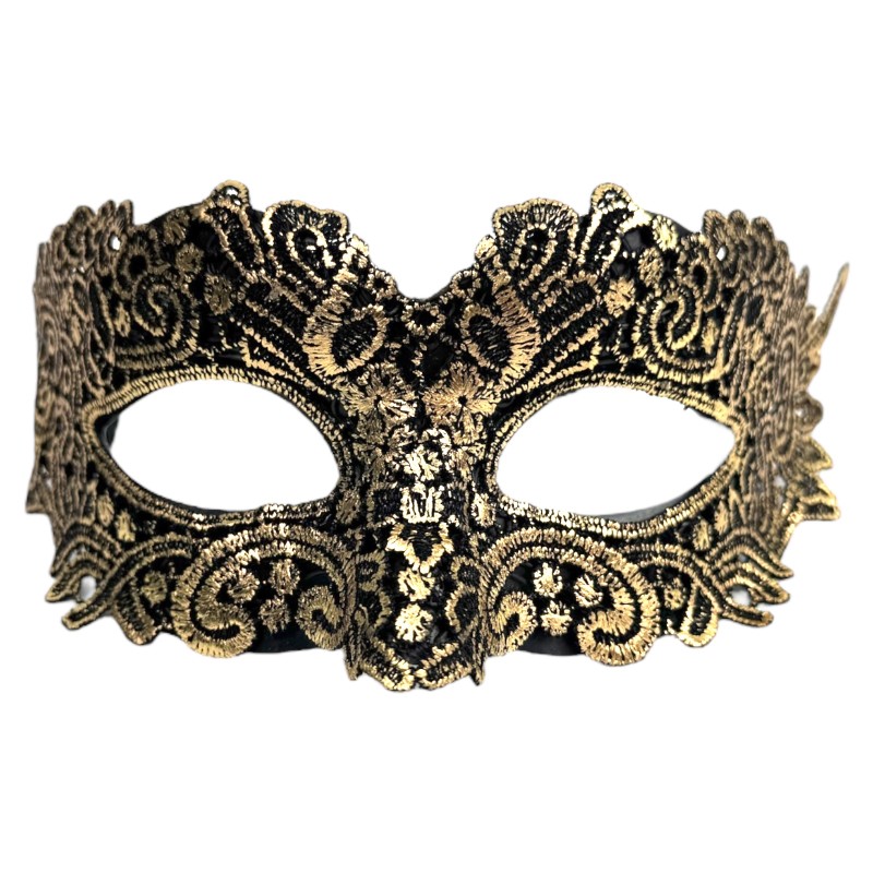 Maska Karnawałowa Wenecka Złoto-Czarna
