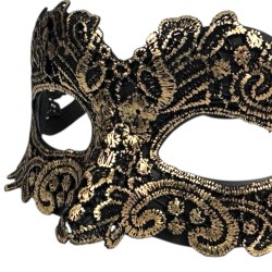 Maska Karnawałowa Wenecka Złoto-Czarna