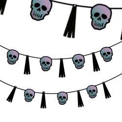 Baner Halloween Czaszki Holograficzny 300 cm