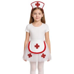 Strój Tutu Pielęgniarka dla Dziewczynki z Opaską