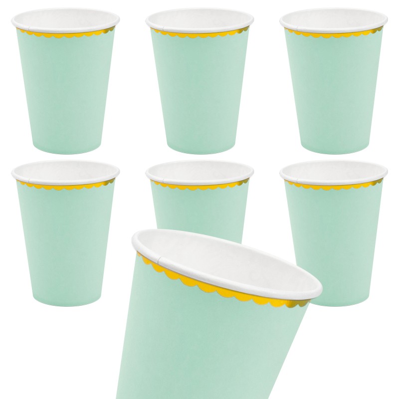 Kubeczki papierowe Pastelowe Miętowe 6 szt.