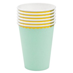 Kubeczki papierowe Pastelowe Miętowe 6 szt.