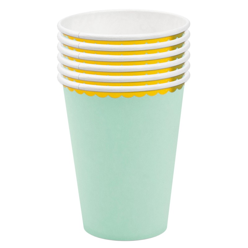 Kubeczki papierowe Pastelowe Miętowe 6 szt.