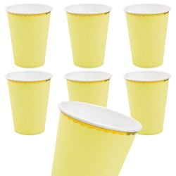 Kubeczki papierowe pastelowe żółte 6 szt