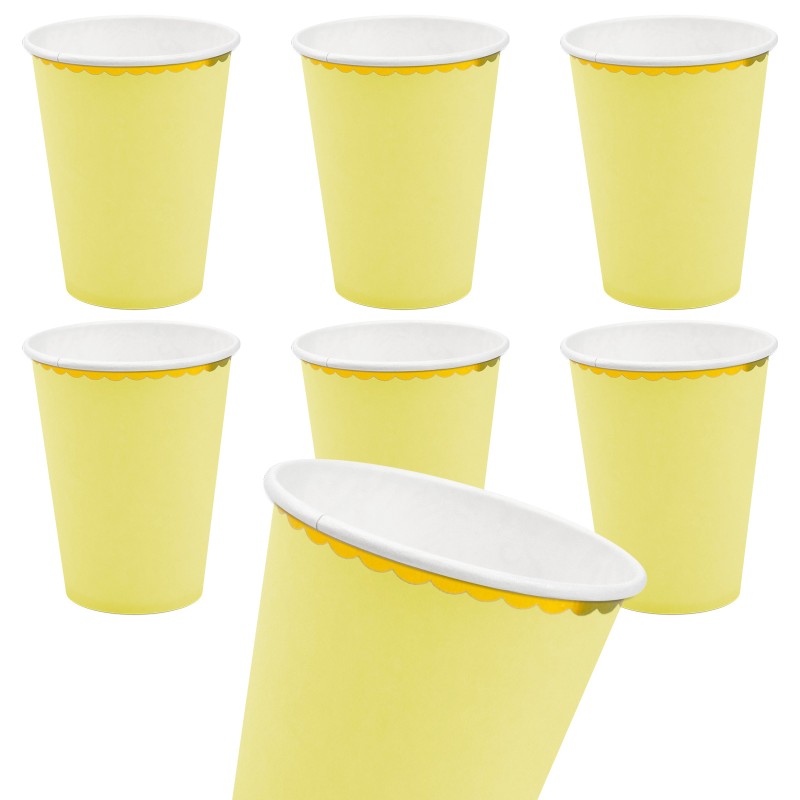 Kubeczki papierowe pastelowe żółte 6 szt