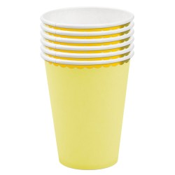 Kubeczki papierowe pastelowe żółte 6 szt