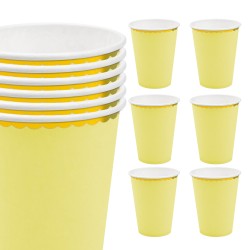 Kubeczki papierowe pastelowe żółte 6 szt