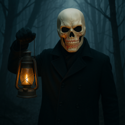 Maska Halloween Czaszka Szara