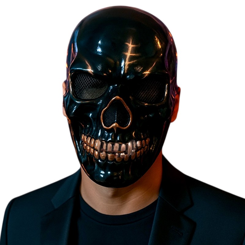 Maska Halloween czarna czaszka