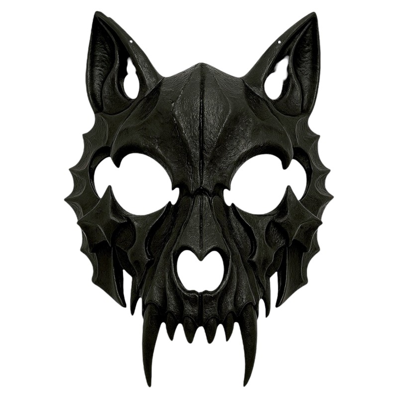 Maska wilkołak na Halloween czarna 20x17cm