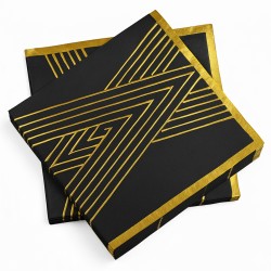 Serwetki czarne w złote...