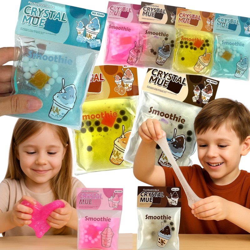 Zestaw 4 Slime Smoothie Bubble Tea Masy Sensoryczne
