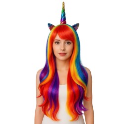 Peruka Jednorożec Pegaz Tęczowy Cosplay
