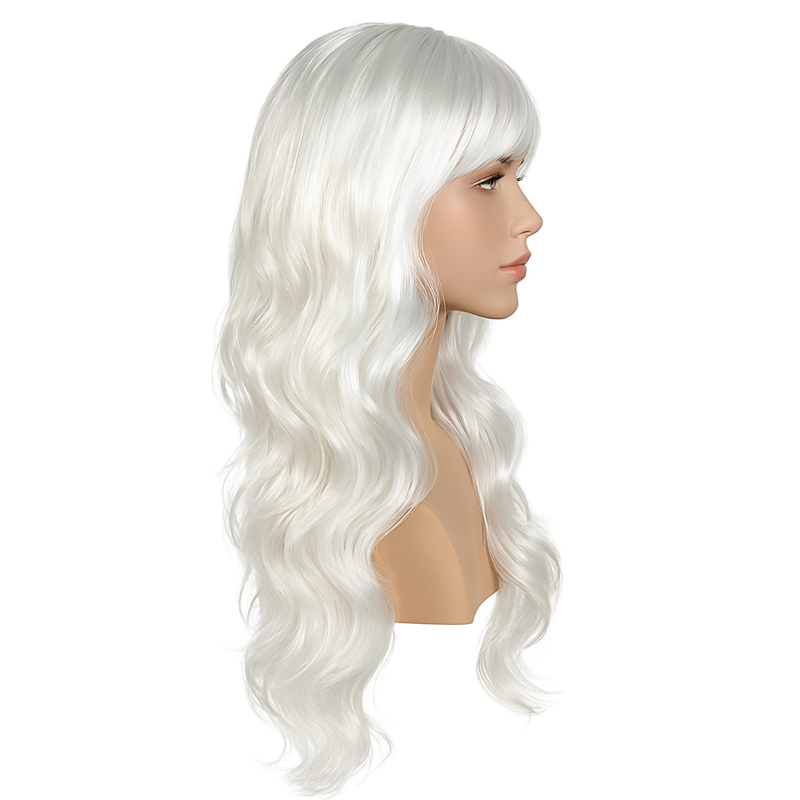 Peruka biała długie włosy cosplay 1 szt.