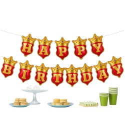 Girlanda Balony Napisy Happy Birthday Królewski 15x22