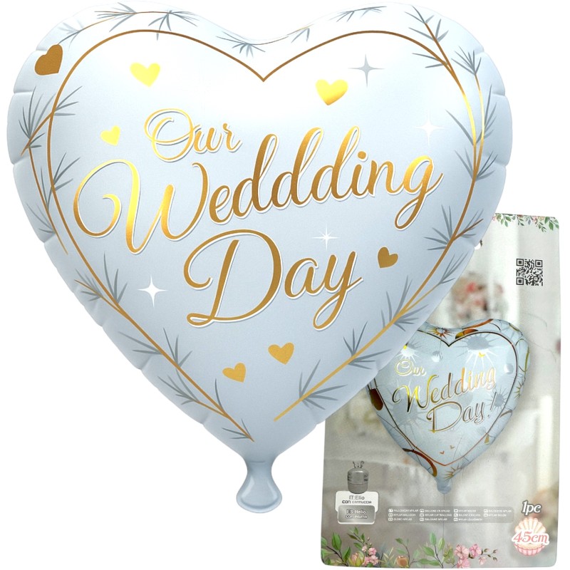 Balon Foliowy Ślubny Serce 45cm