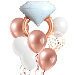Balony Ślubne z Pierścionkiem 7 szt.