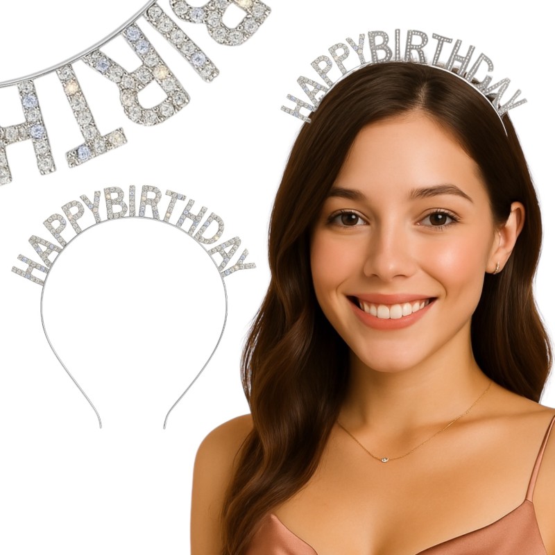 Diadem Opaska urodzinowa z napisem Happy Birthday