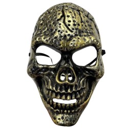 Maska Halloween czaszka złota