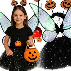 Zestaw Tutu Halloween Dynia Czarna Wróżka - Magiczny Medalion