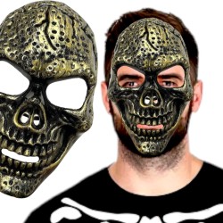 Maska Halloween czaszka złota
