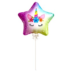 Balon foliowy Unicorn z patykiem 32cm