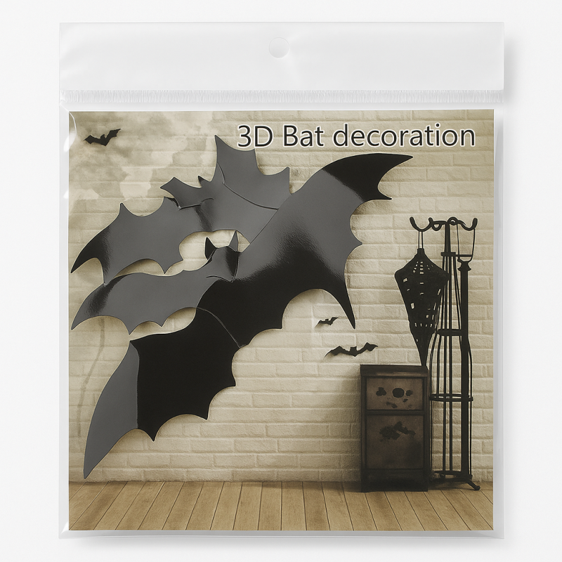 Naklejki 3D Nietoperze na Halloween 12 szt.