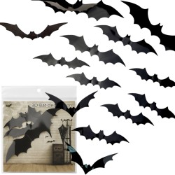 Naklejki 3D Nietoperze na Halloween 12 szt.