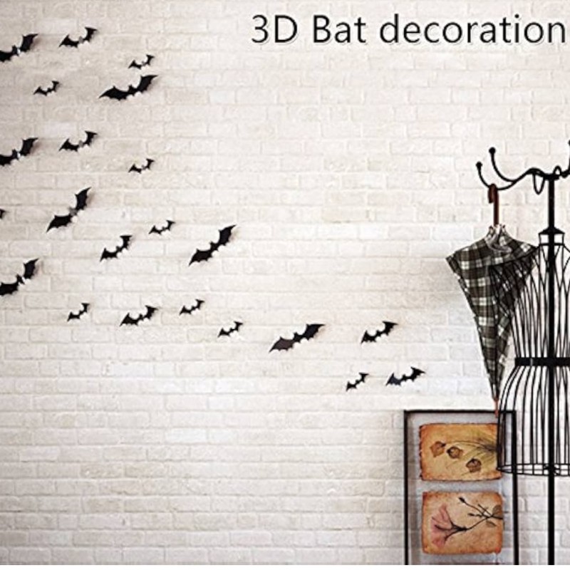 Naklejki 3D Nietoperze na Halloween 12 szt.